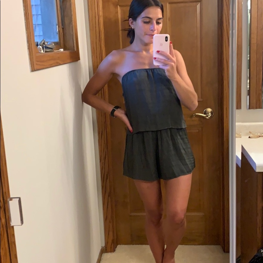 Honey Punch dark olive romper